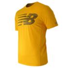 New Balance 53066 Men's Accelerate Short Sleeve Printed Top - Gold Rush (mt53066glr)