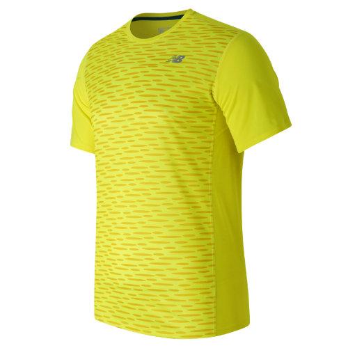 New Balance 63066 Men's Accelerate Ss Graphic Top - Yellow (mt63066ffp)