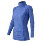 New Balance 53159 Women's Space Dye Knit Pullover - Ocean Blue Heather (wt53159obh)