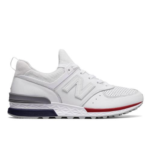 New Balance 574 Sport Men's Sport Style Shoes - White/navy/red (ms574awl)