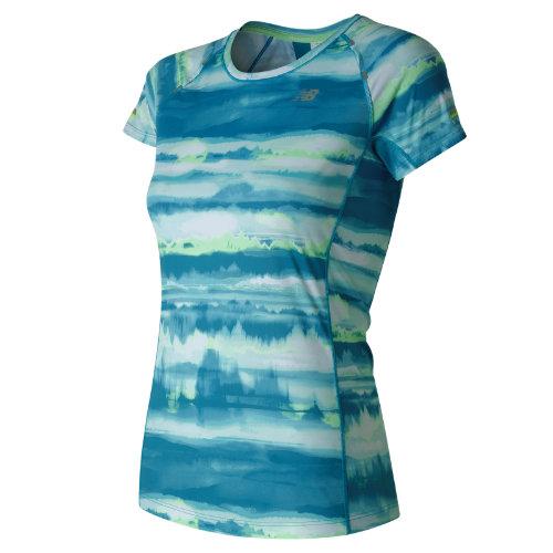 New Balance 71224 Women's Nb Ice Short Sleeve Print - Blue/white (wt71224dow)