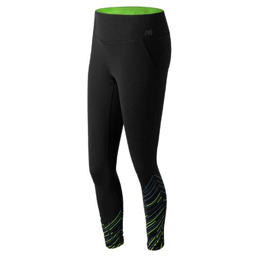 New Balance 61145 Women's Printed Performance Tight - Black/green (wp61145bus)