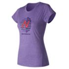 New Balance 53184 Women's Heathered Ss Tee Graphic - Purple/orange (wt53184aih)