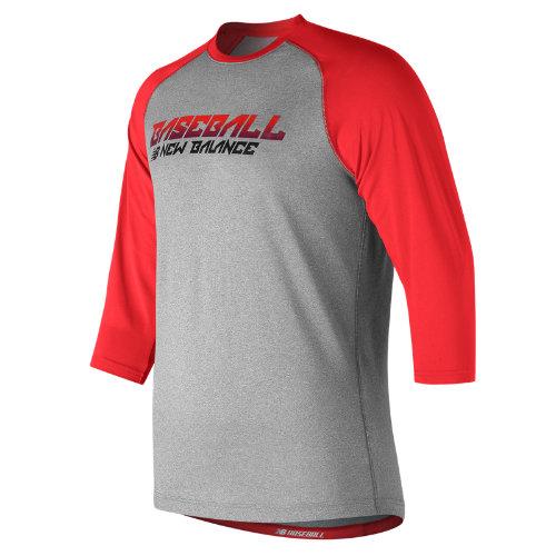 New Balance 802 Men's Baseball Splatter Raglan Top - Red/grey (tmmt802tre)