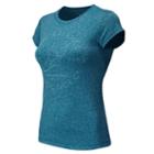 New Balance 5140 Women's Nb Classic Heathered Tee - Wave Blue, Sea Spray (wrt5140wab)