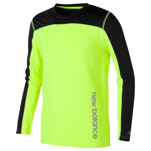New Balance 12517 Kids' Long Sleeve Performance Tee - Green/black (bt12517lgb)