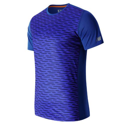 New Balance 63066 Men's Accelerate Ss Graphic Top - Marine Blue (mt63066mrp)