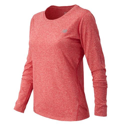 New Balance 53151 Women's Heathered Long Sleeve Tee - Cerise Heather (wt53151crh)