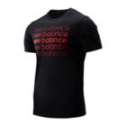 New Balance 93083 Men's Graphic Heathertech Tee - Black/red (mt93083brd)