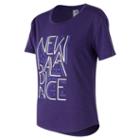 New Balance 73124 Women's Graphic Heather Tech Tee - Purple (wt73124tsr)