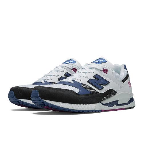 New Balance 90s Running 530 Men's Running Classics Shoes - White, Black, Blue Ashes (m530bw)
