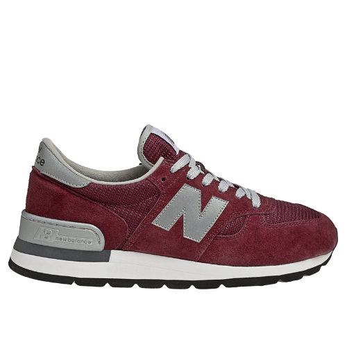 990 New Balance Men's Made In Usa Shoes - Burgundy, Grey (m990bd)
