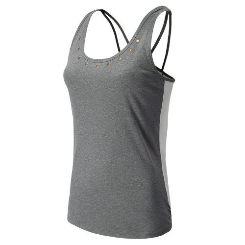 New Balance 4349 Women's Hknb Rocker Tank - Heather Grey, Mother Of Pearl (wet4349khgr)