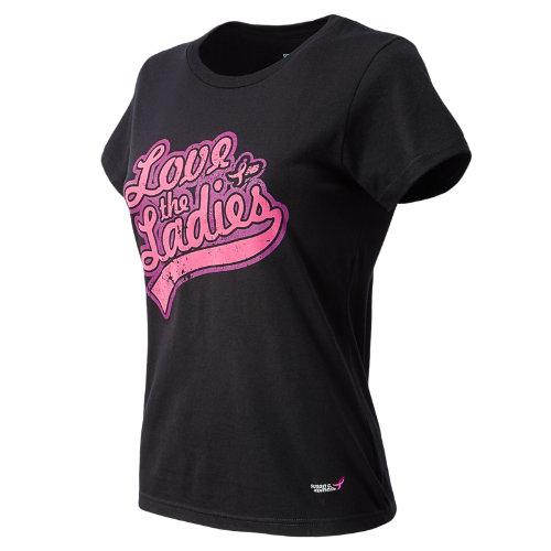 New Balance 4348 Pink Ribbon Love The Ladies Tee - Black, Pink Glo (rwgt4348bk)