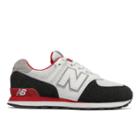 New Balance 574 Summer Sport Kids Grade School Lifestyle Shoes - Black/red (gc574nsb)