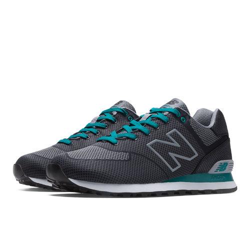 New Balance Woven 574 Men's 574 Shoes - Dark Grey, Teal, Grey (ml574ald)
