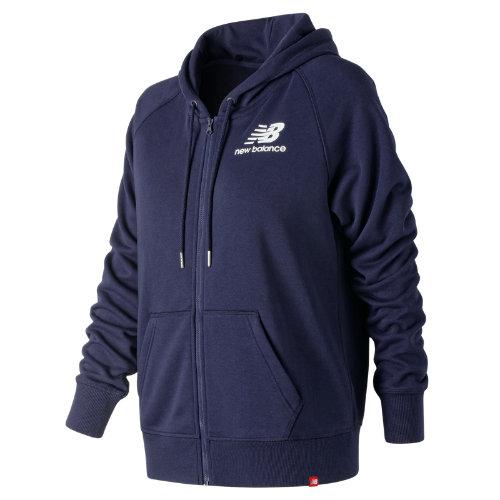 New Balance 91524 Women's Essentials Full Zip Hoodie - Navy (wj91524pgm)