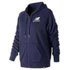 New Balance 91524 Women's Essentials Full Zip Hoodie - Navy (wj91524pgm)