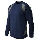New Balance 9510 Men's Performance Fleece Baseball Pullover - Team Navy, Athletic Grey (tmuj9510tnv)