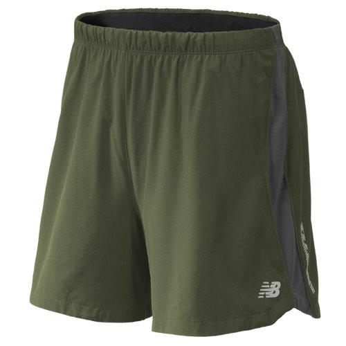 New Balance 4113 Men's Impact 5 Inch Track Short - Army Green, Lead (mrs4113cmb)