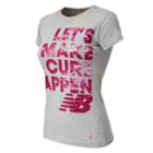 New Balance 53169 Women's Pink Ribbon Cure Tee - Athletic Grey, Pink Glo (rwt53169ag)