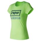 New Balance 53184 Women's Heathered Ss Tee Graphic - Green (wt53184loh)