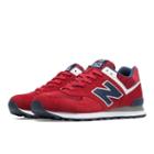 574 New Balance Men's 574 Shoes - Red, Navy, Grey (ml574vba)