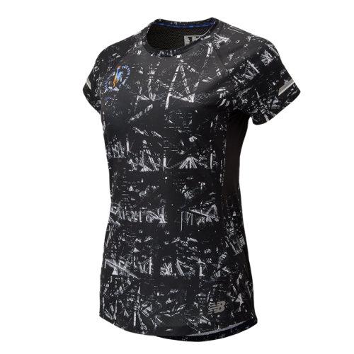 New Balance 93201 Women's Nyc Marathon Printed Nb Ice 2.0 Short Sleeve - Black/white (wt93201mbkw)
