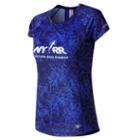 New Balance 71224 Women's Run For Life Nb Ice Printed Short Sleeve - Blue (wt71224vfer)
