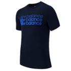 New Balance 53512 Men's Short Sleeve Graphic Tee - Navy, Bolt (mt53512nvb)