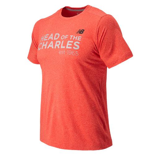 New Balance 53081 Men's Hocr Short Sleeve Heather Tech Tee - Flame (mt53081eflm)