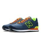 New Balance Woven 574 Men's 574 Shoes - Navy, Lime Green, Orange (ml574alg)