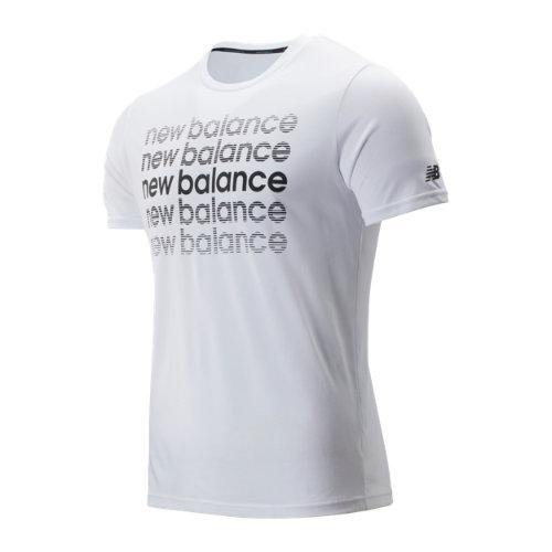New Balance 93083 Men's Graphic Heathertech Tee - White/black (mt93083wbt)