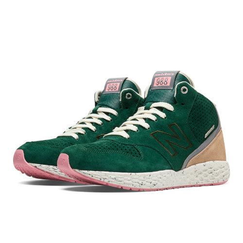 New Balance 988 Fresh Foam Mid-cut Men's Men S Sport Style Sneakers Shoes - Forest Green/tan (mh988xgo)