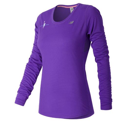 New Balance 53142 Women's Nyc Marathon Training Ls Tee - Purple (wt53142valv)