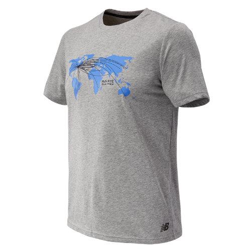 New Balance 73080 Men's Nyc Marathon Heather Tech Short Sleeve - Grey (mt73080vag)