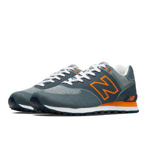 New Balance 574 Woven Men's 574 Shoes - Slate Blue, Orange (ml574alq)