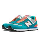 574 New Balance Women's 574 Shoes - Blue Atoll, Orange, Grey (wl574cpe)