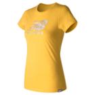 New Balance 71556 Women's Batik Logo Tee - Yellow (wt71556hlo)