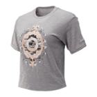 New Balance 93480 Women's Evolve Cropped Tee - Grey (wt93480ag)