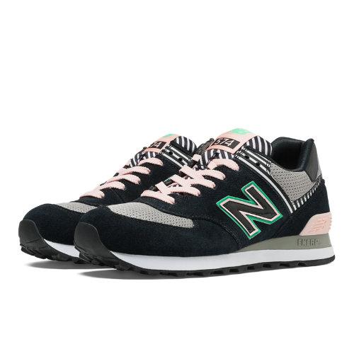 New Balance 574 Palm Springs Women's 574 Shoes - Black, Pink, White (wl574bfk)