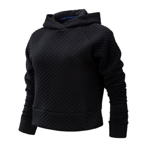 New Balance 93119 Women's Nyc Marathon Nb Heat Loft Crop Hoodie - Black (wt93119mbk)