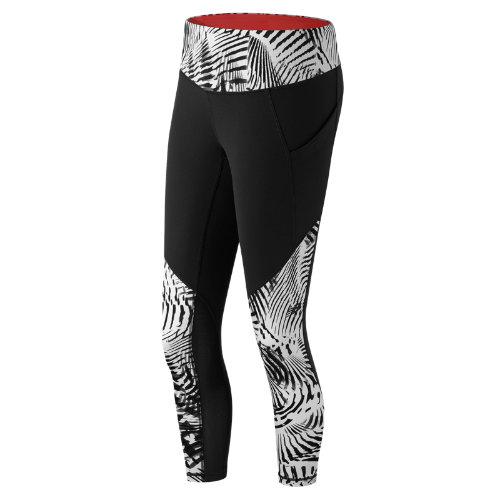 New Balance 61100 Women's Printed Fashion Crop - Black, White (wp61100bkw)