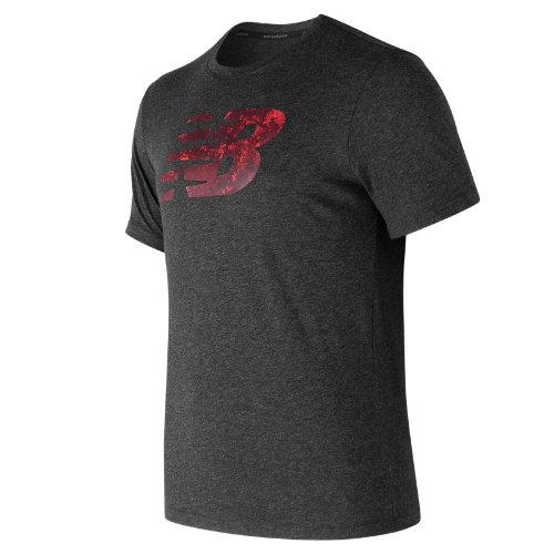 New Balance 73082 Men's Heather Tech Nb Graphic Short Sleeve - Grey/white (mt73082bhm)