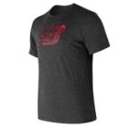 New Balance 73082 Men's Heather Tech Nb Graphic Short Sleeve - Grey/white (mt73082bhm)