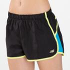 New Balance 2338 Women's Momentum 3 Inch Short - Black, Blue Infinity, Sunny Lime (wrs2338bin)