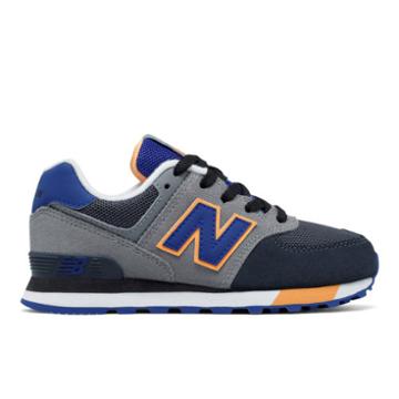 New Balance 574 Cut And Paste Kids' Pre-school Lifestyle Shoes - Grey/blue/yellow (kl574aep)