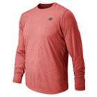 New Balance 53080 Men's Long Sleeve Heather Tech Tee - Chrome Red Heather (mt53080chh)
