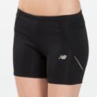 New Balance 3139 Women's 4 Inch Fitted Go 2 Short - Black, Sunny Lime (wrs3139bsu)