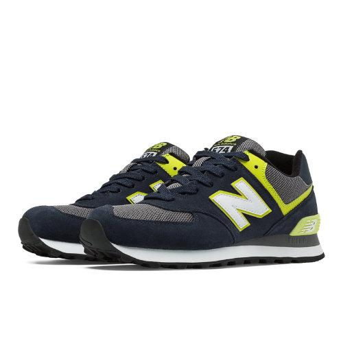 New Balance 574 Core Plus Women's 574 Shoes - Navy/yellow/grey (wl574aaa)